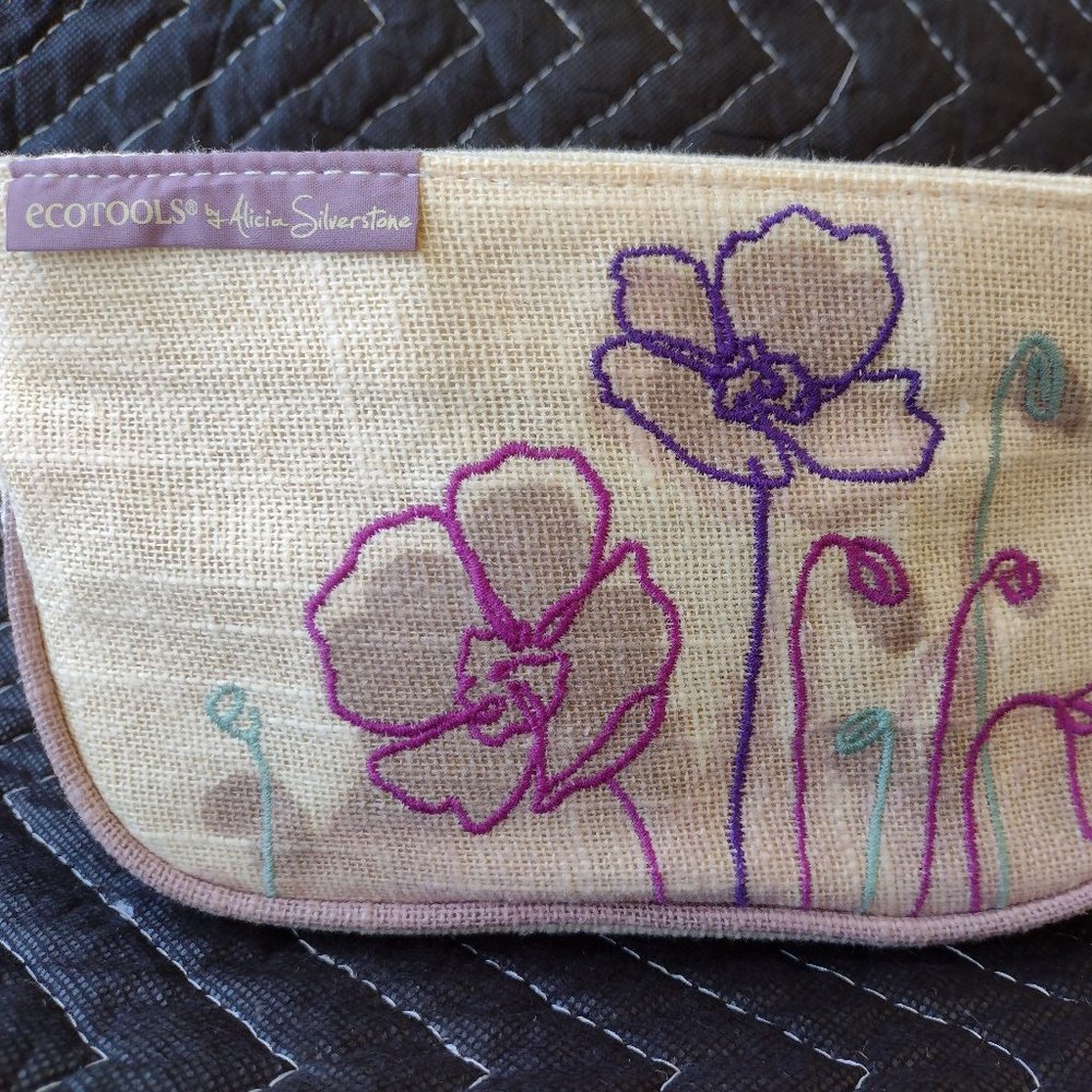 Cosmetics Bag-Ecotools by Alicia Silverstone-Floral Print-Hemp and Cotton